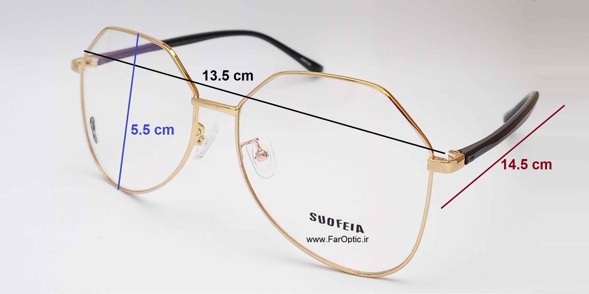 ابعاد اندازه عینک