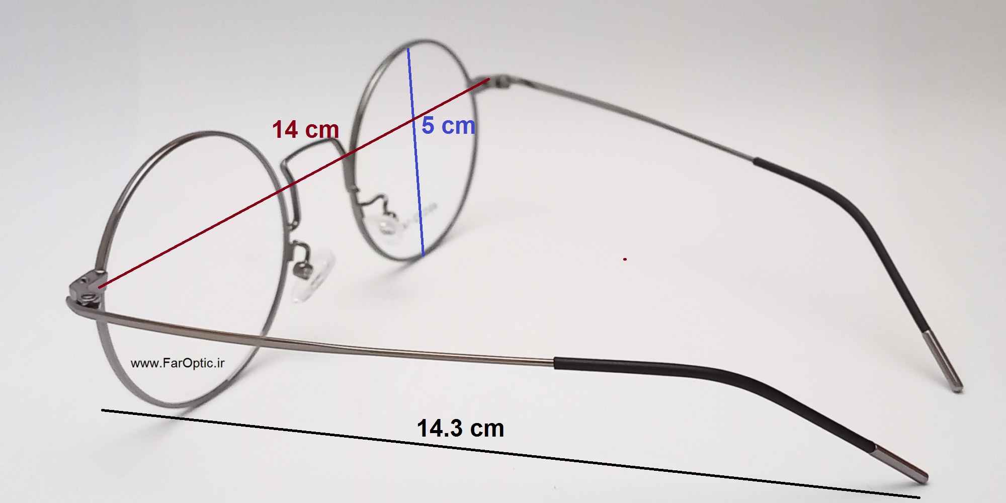 مشخصات اندازه عینک طبی