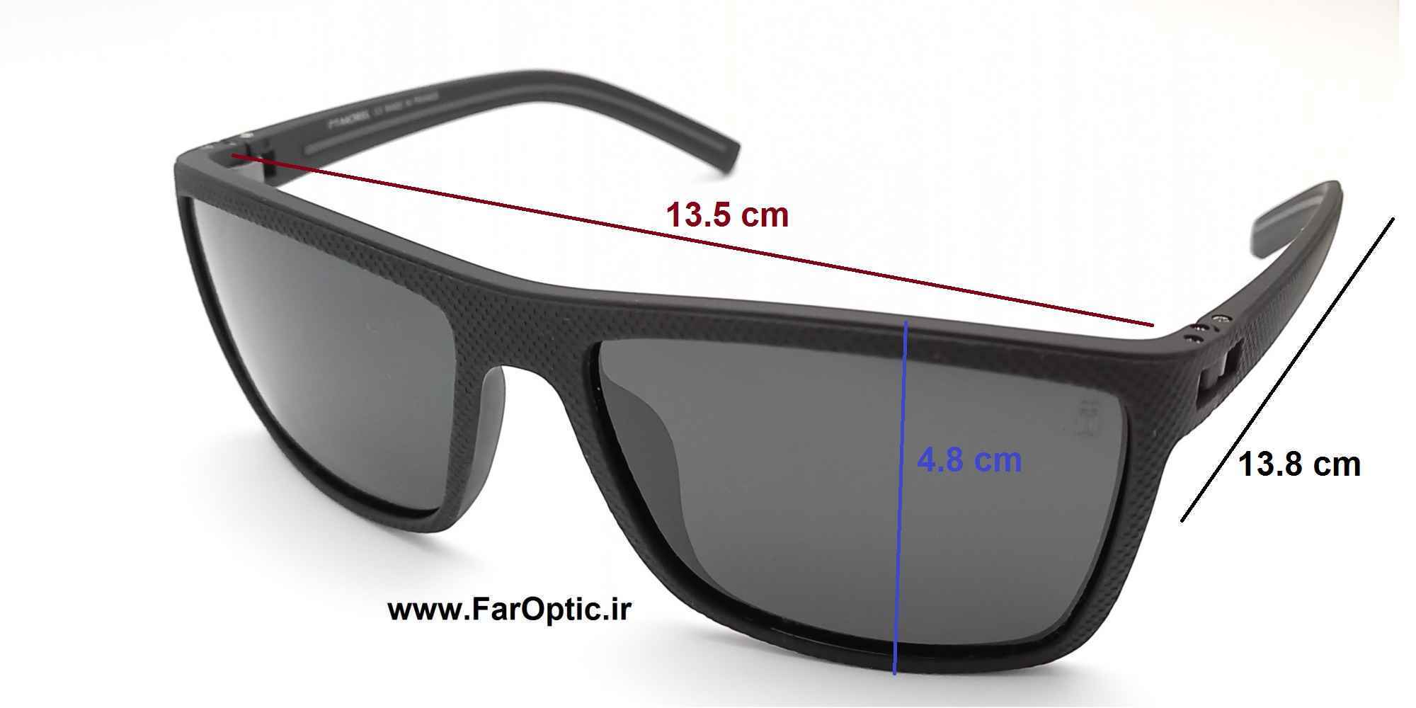 مشخصات اندازه عینک افتابی ضد آفتاب پلاریزه
